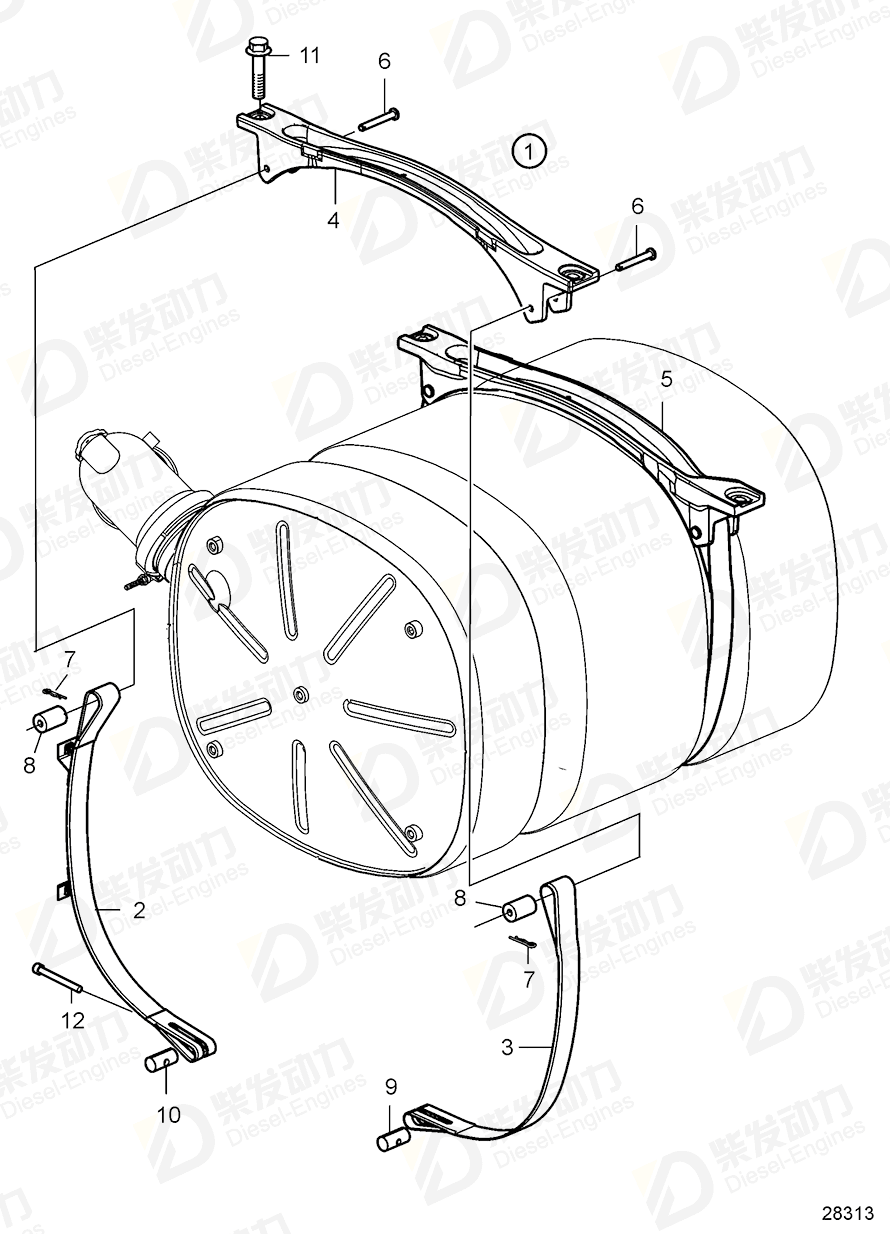 VOLVO Mounting strap 22248619 Drawing